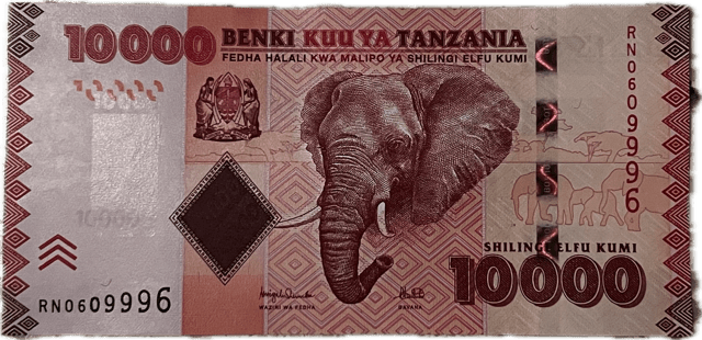 10000 TZS Tanzanian shilling note