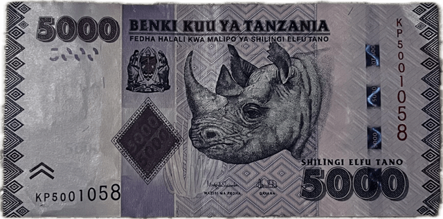 5000 TZS Tanzanian shilling note