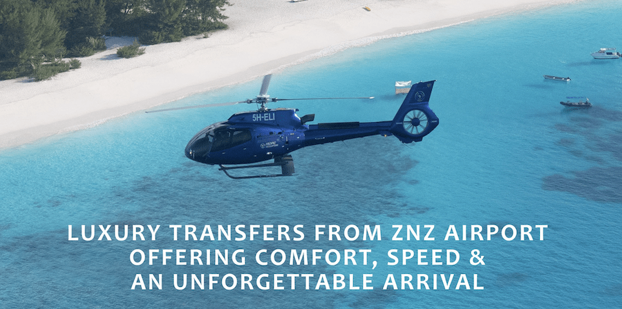Helicopter Airport Transfer to Tulia Zanzibar